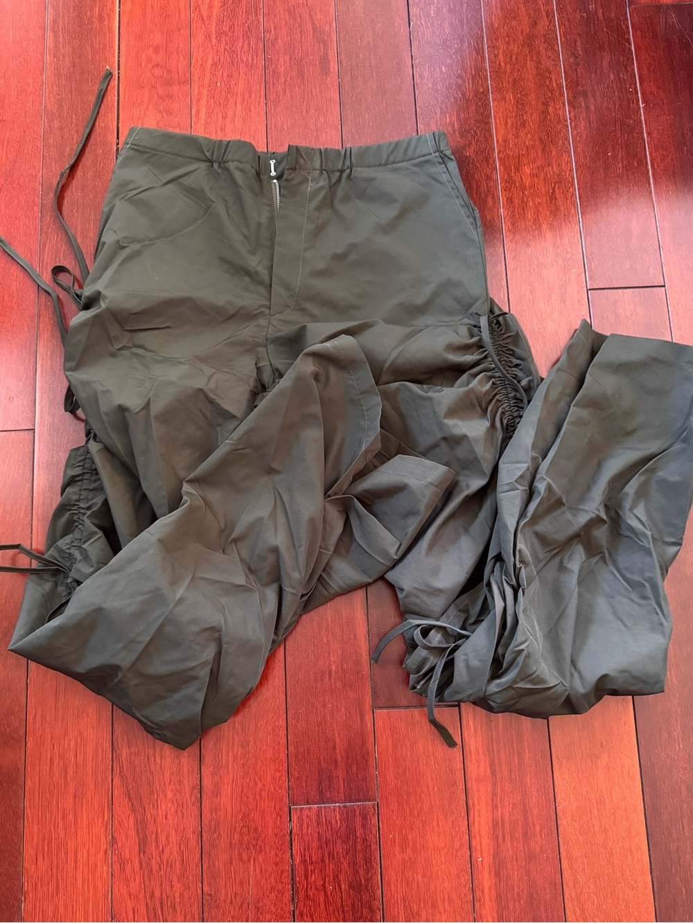 SHEIN Olive Green Drawstring Cutout Cargo Pants